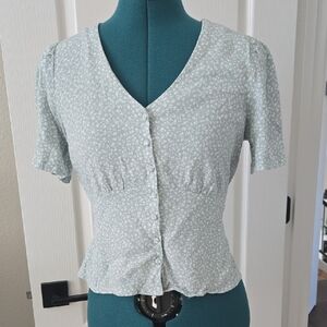 Levi's Light Green Floral Blouse